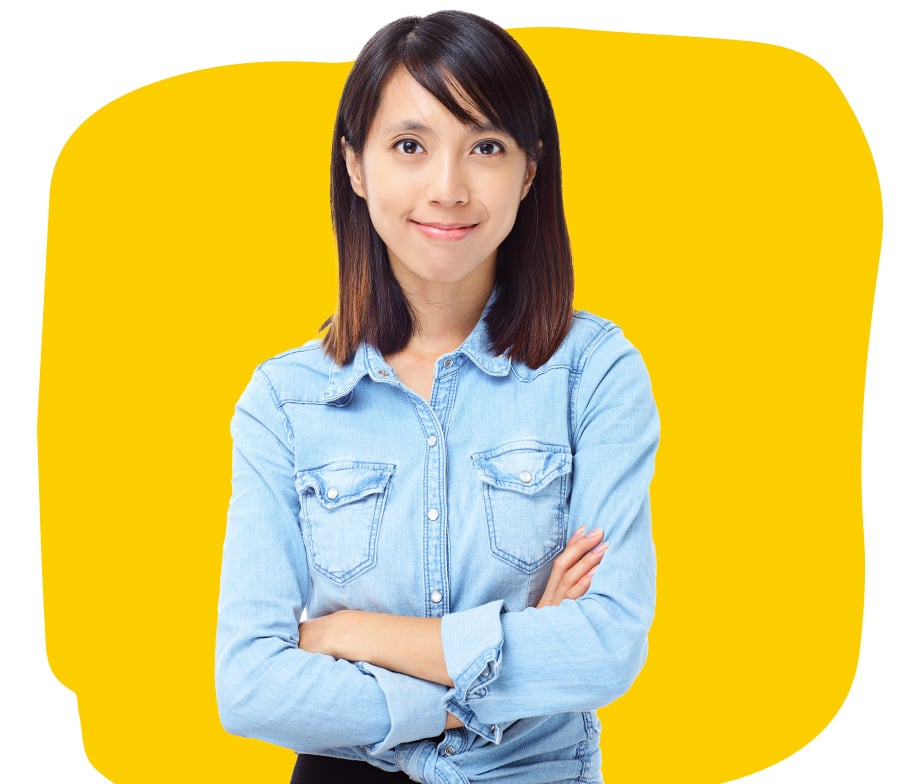 Tagalog Transcreation Company young woman wearing a jeans long sleeves polo with arms croosed